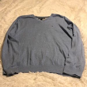 Tommy Hilfiger blue v-neck sweater XL